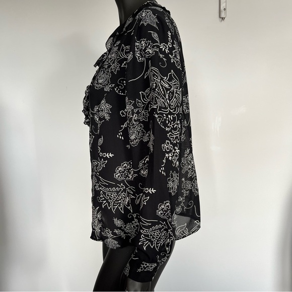 Vanity Fair VTG Elegant Black Sheer Blouse - Picture 7 of 8